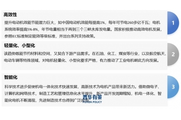 工業(yè)電機(jī)行業(yè)正朝著高效性、輕量化、小型化和智能化方向發(fā)展